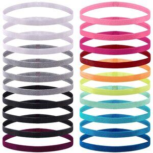 20 Pieces Elastic Headbands Non Slip Sport Headband Colorful Workout Headband Sw